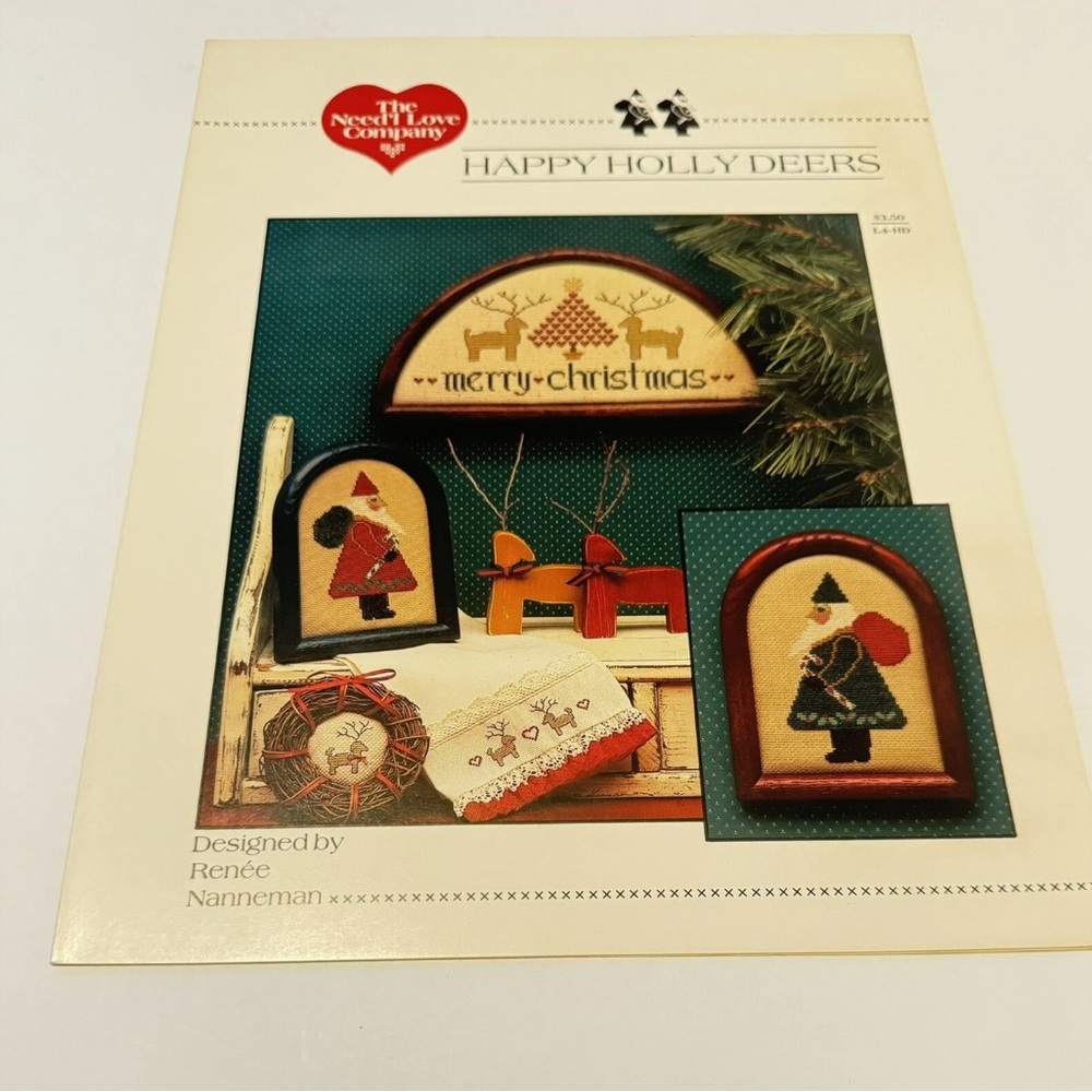 Happy Holly Deers Designed By Renée Nanneman L4-HD Cross Stitch Pattern VTG